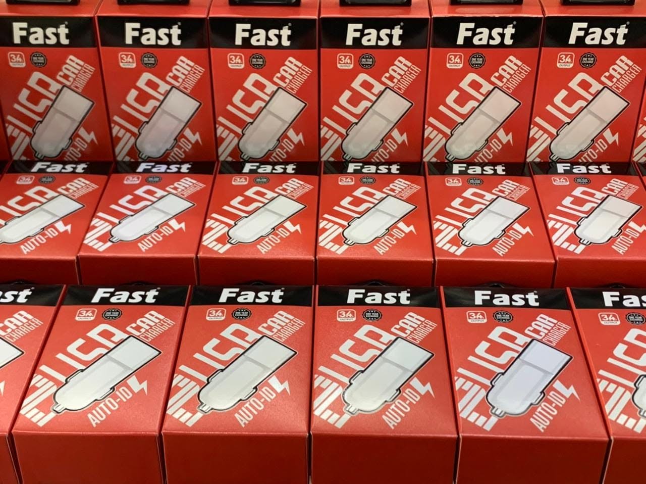 FAST branded mobile charging accessories packaging